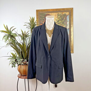 CHAUS New York Womens 16 Black Blazer Stretch Career Business Work Jacket